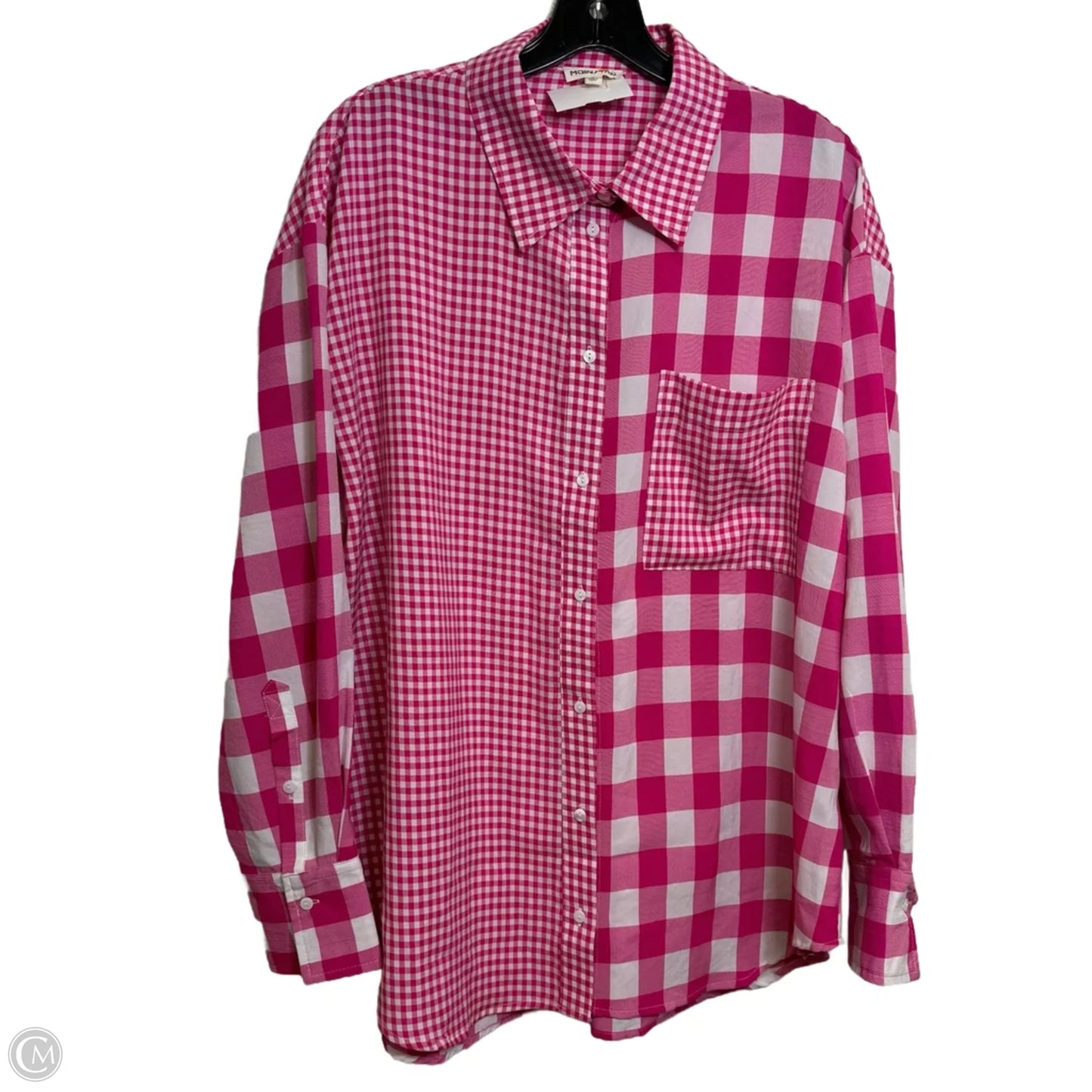 Top Long Sleeve By Main Strip In Pink, Size: L