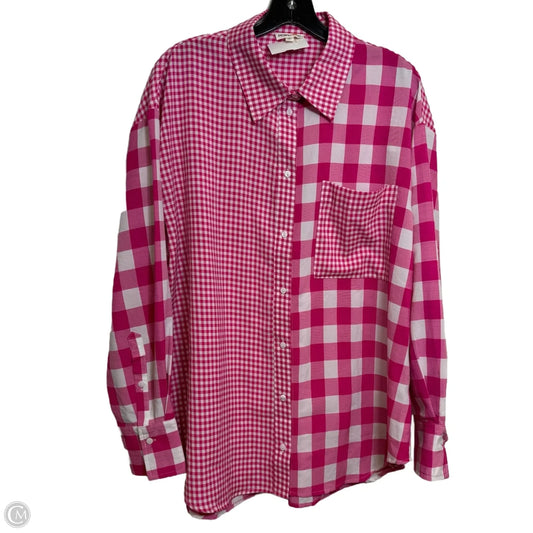 Top Long Sleeve By Main Strip In Pink, Size: L