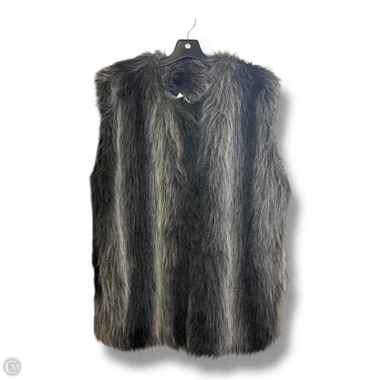 Vintage Vest Faux Fur & Sherpa By Clothes Mentor In Black, Size: Xl