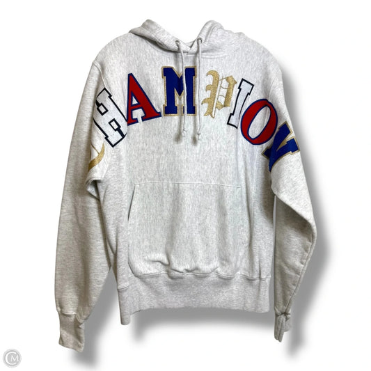 Sweatshirt Hoodie By Champion In Grey, Size: S