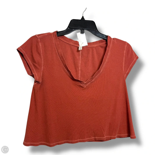 Top Short Sleeve Basic By Free People In Orange, Size: Xs