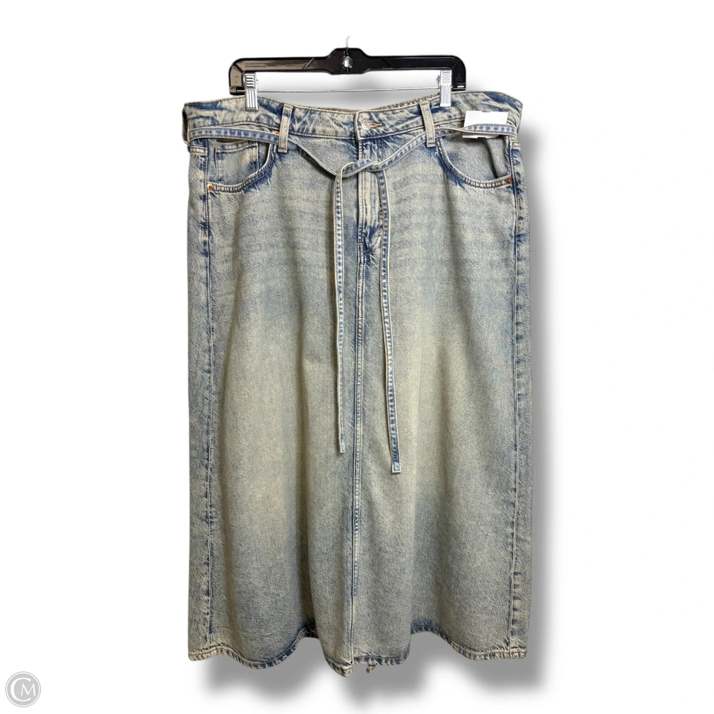 Skirt Midi By Clothes Mentor In Blue Denim, Size: Xl