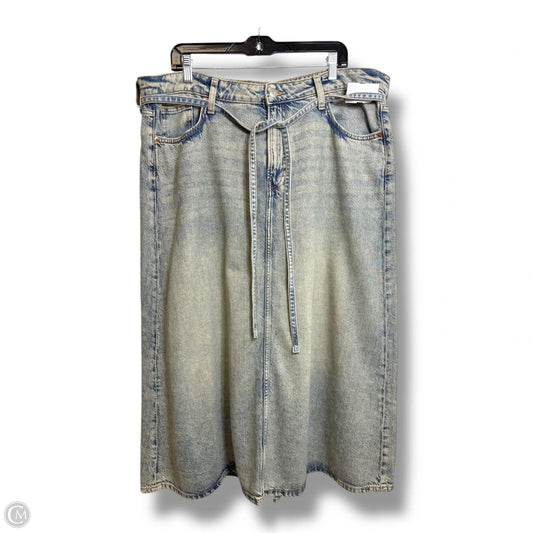 Skirt Midi By Clothes Mentor In Blue Denim, Size: Xl