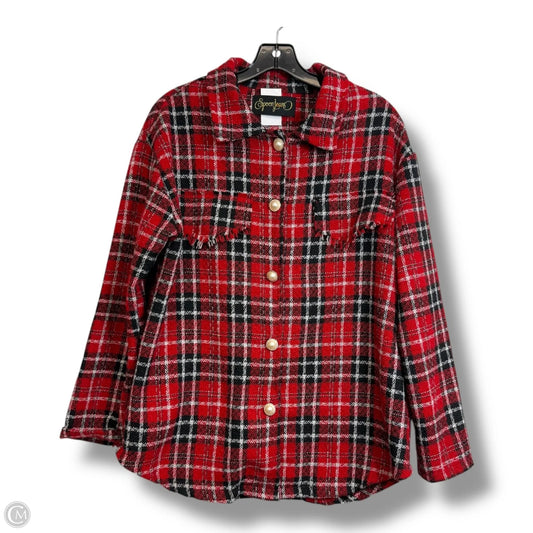 Jacket Shirt By Clothes Mentor In Plaid Pattern, Size: M
