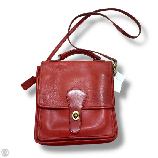 Vintage leather Station Bag Crossbody Designer By Coach, Size: Small