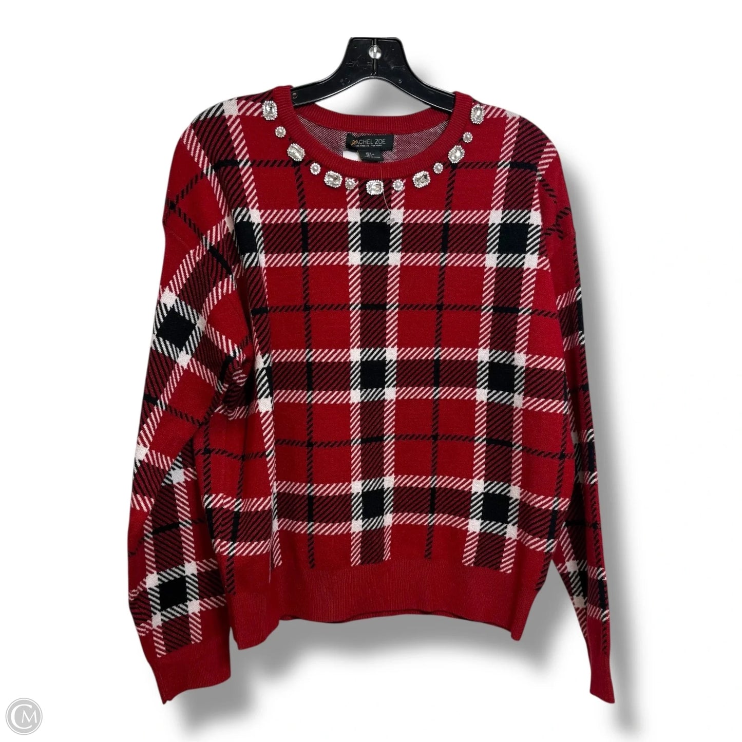 Sweater By Rachel Zoe In Plaid Pattern, Size: L