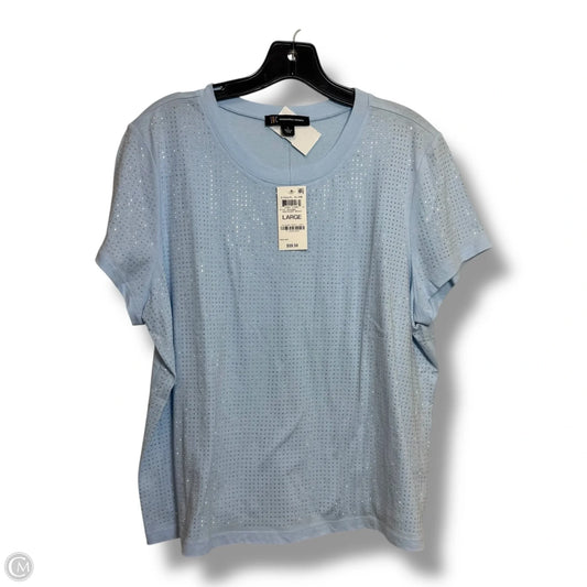 Top Short Sleeve By Inc In Blue, Size: L