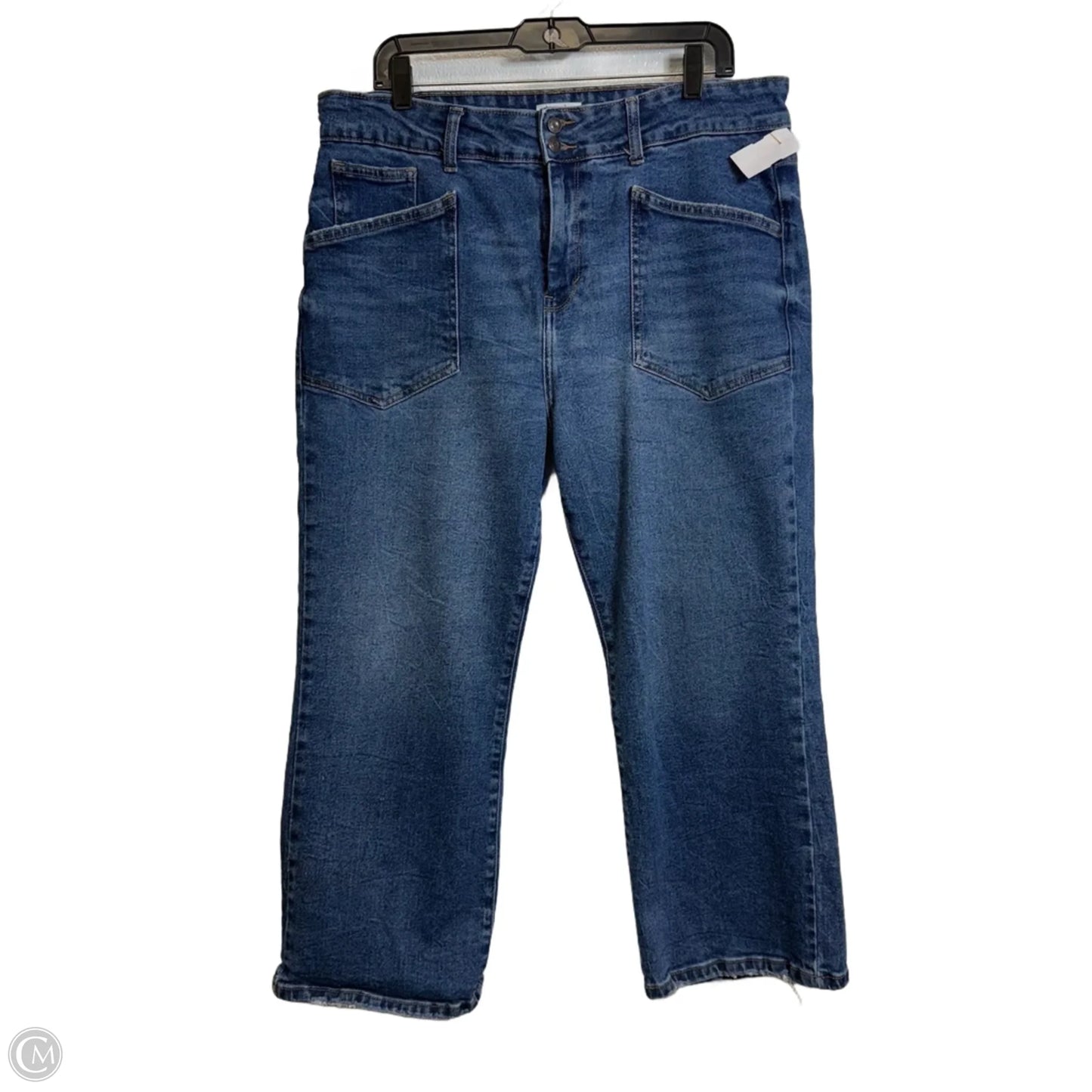 Jeans Cropped By Kensie In Blue Denim, Size: 14