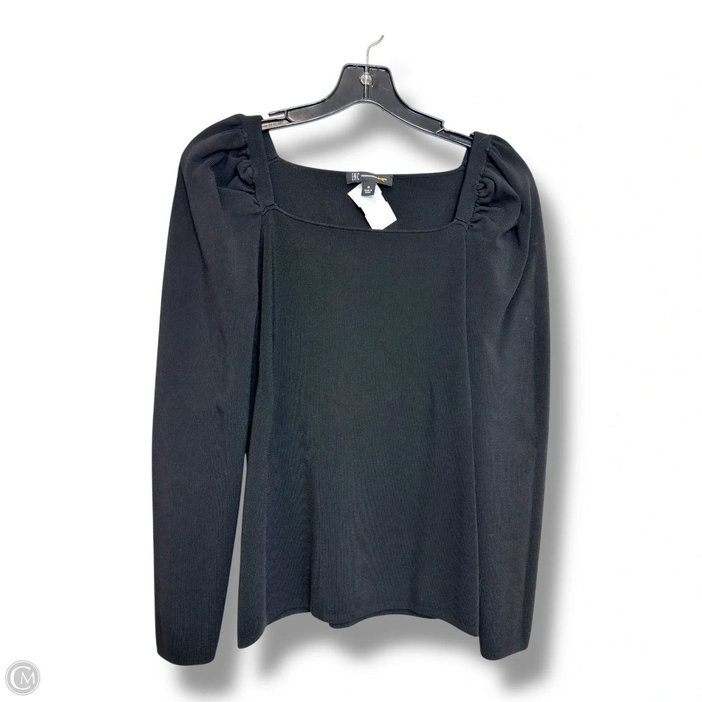 Top Long Sleeve By Inc In Black, Size: M