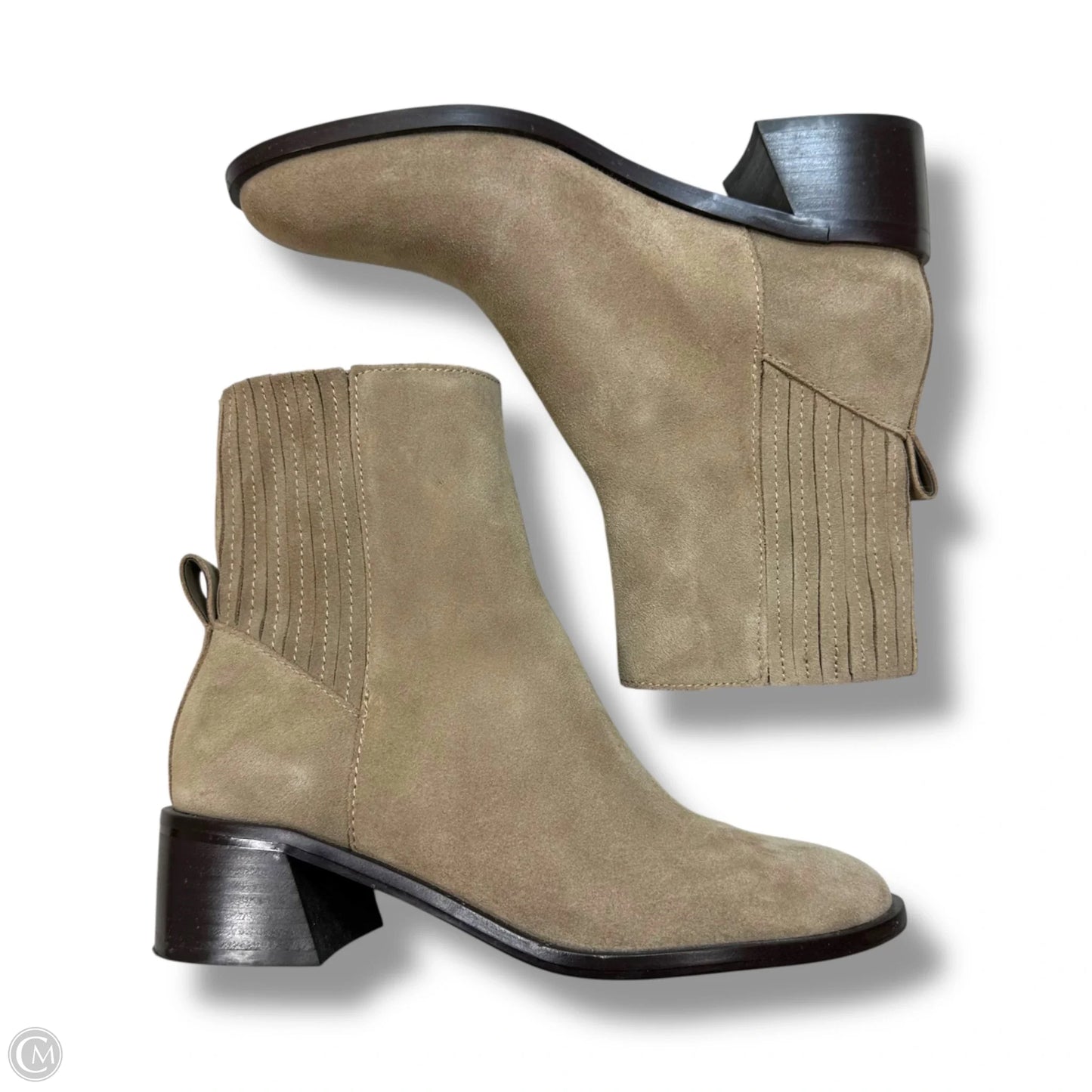Boots Ankle Heels By Dv In Beige, Size: 7.5