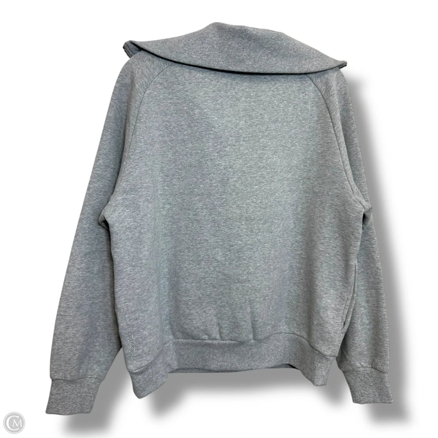 Athletic Top Long Sleeve Collar By Athleta In Grey, Size: S