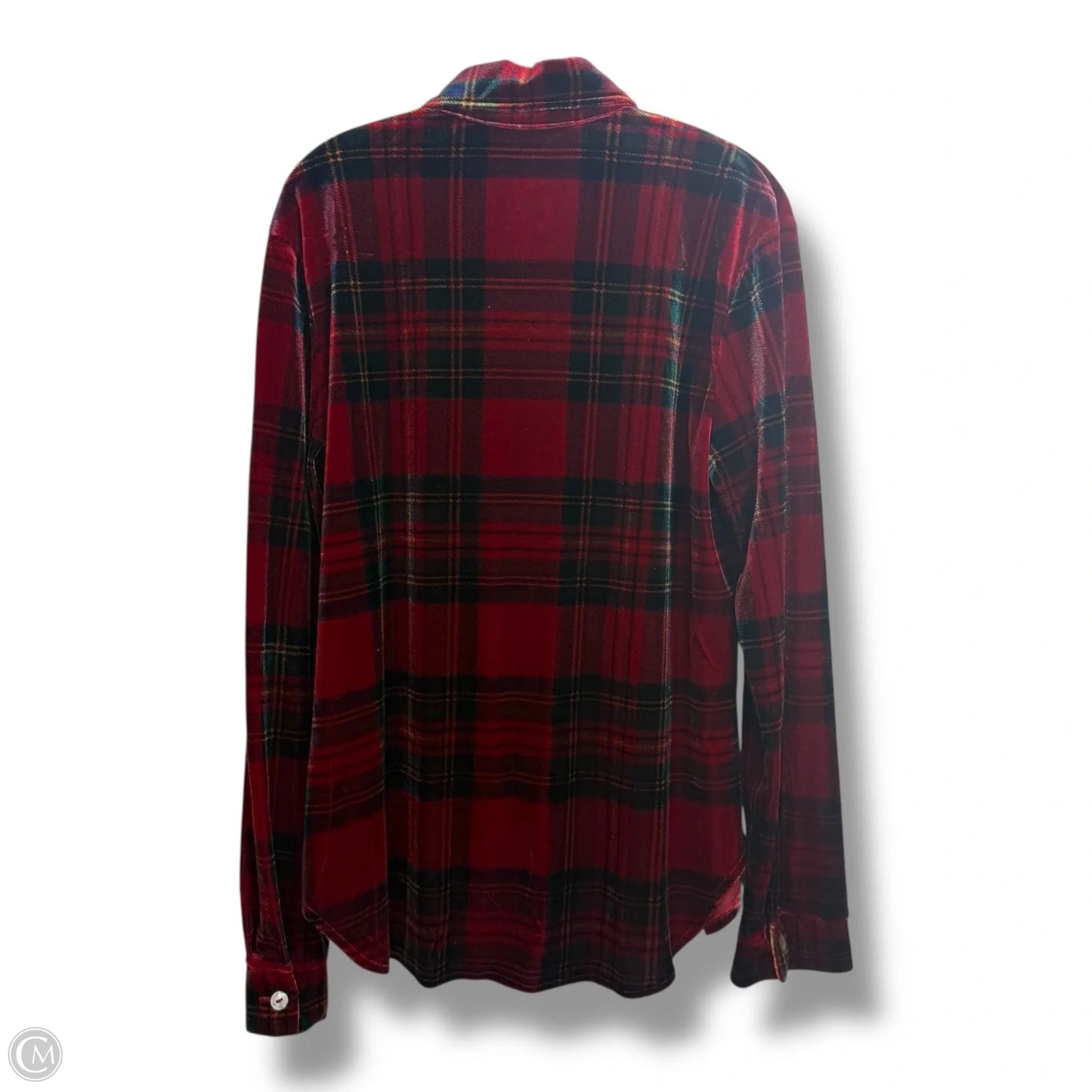 Top Long Sleeve By Clothes Mentor In Plaid Pattern, Size: M