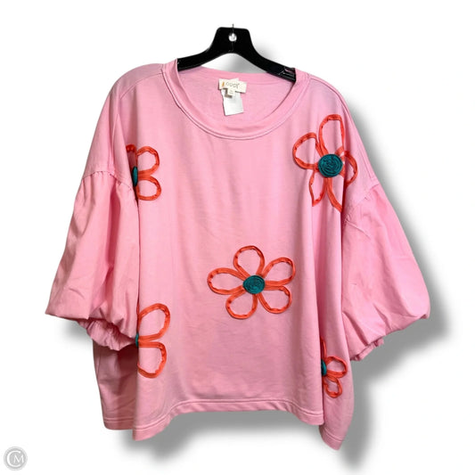 Top Short Sleeve By Oddi In Pink, Size: 1x