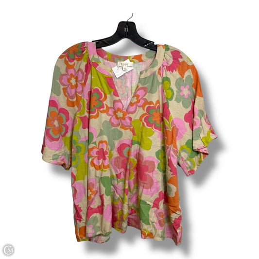 Top Short Sleeve By Oddi In Multi-colored, Size: L