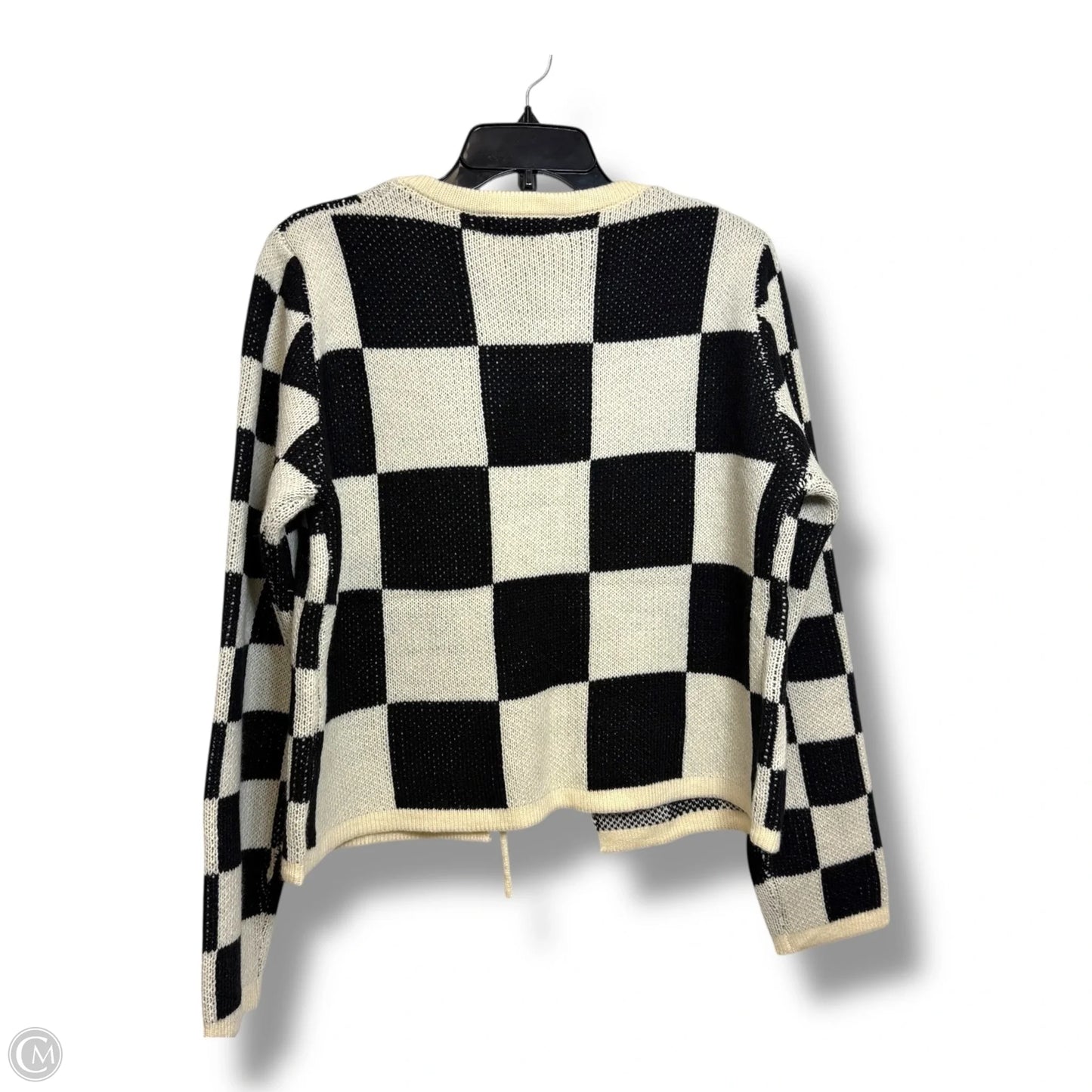 Cardigan By Clothes Mentor In Checkered Pattern, Size: L