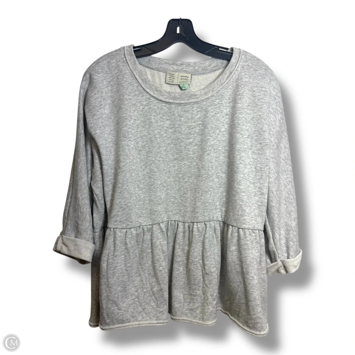 Top 3/4 Sleeve By Saturday/sunday In Grey, Size: Mp