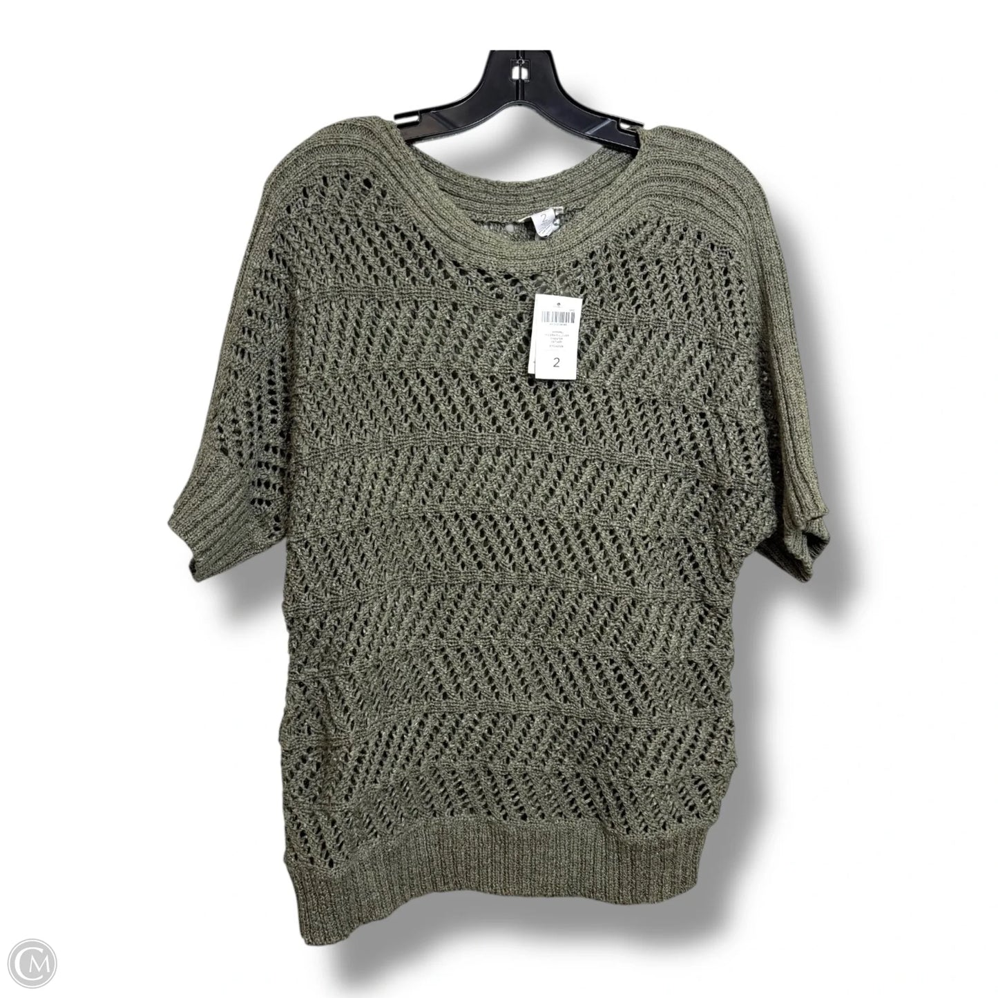 Sweater Short Sleeve By Chicos In Green, Size: L