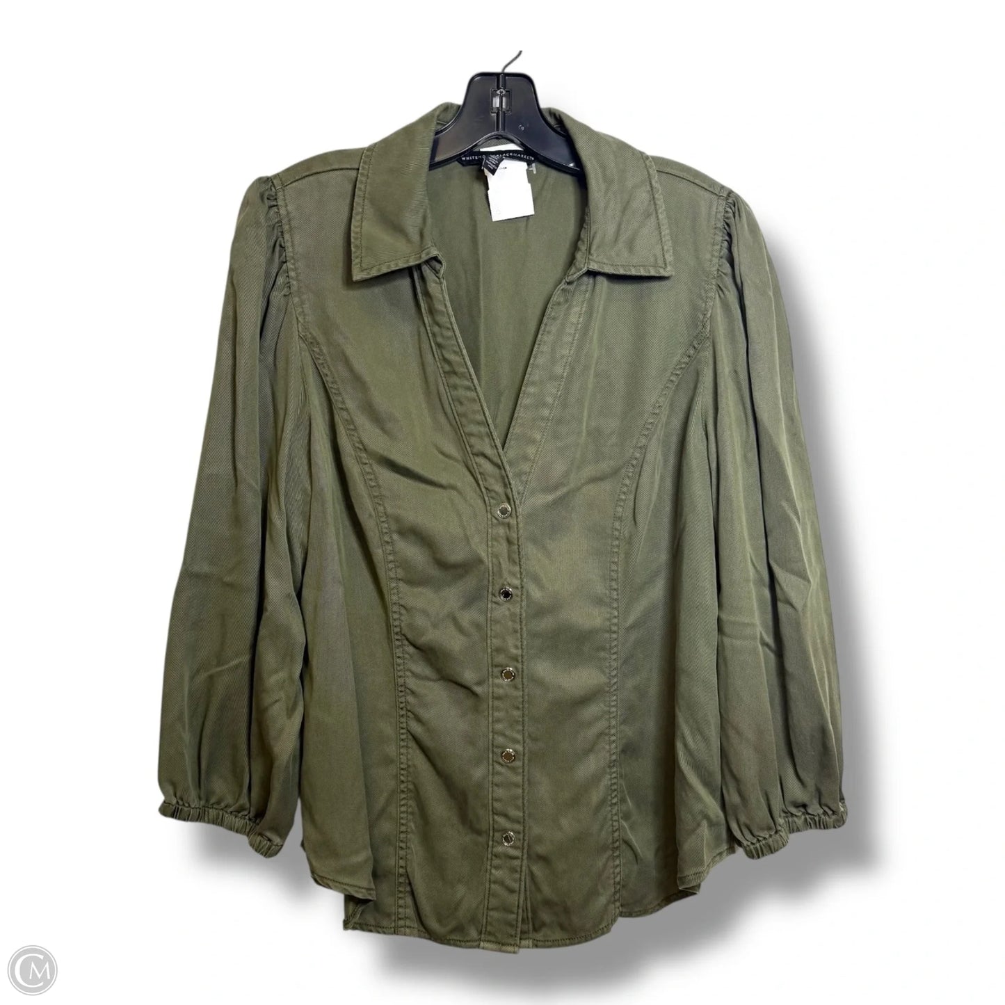 Top Long Sleeve By White House Black Market In Green, Size: Xl