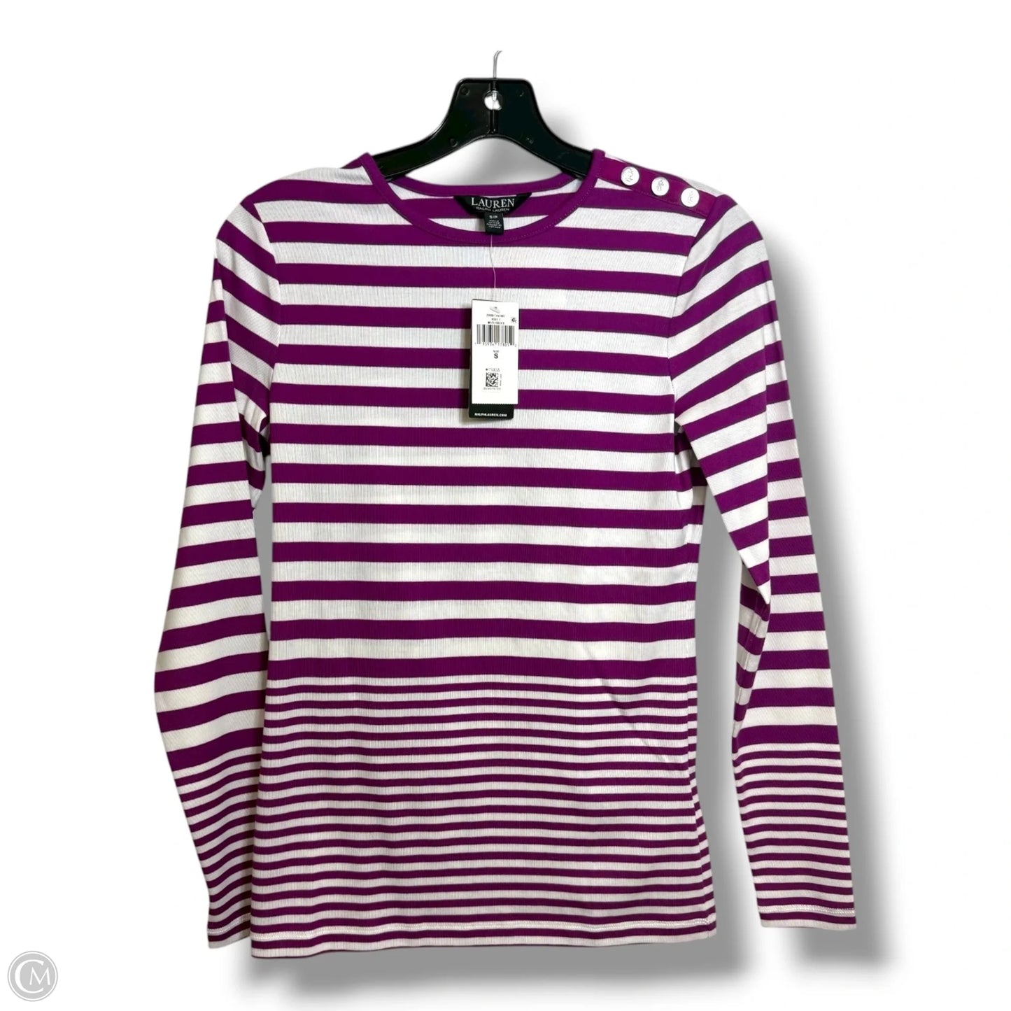 Top Long Sleeve By Lauren By Ralph Lauren In Striped Pattern, Size: S