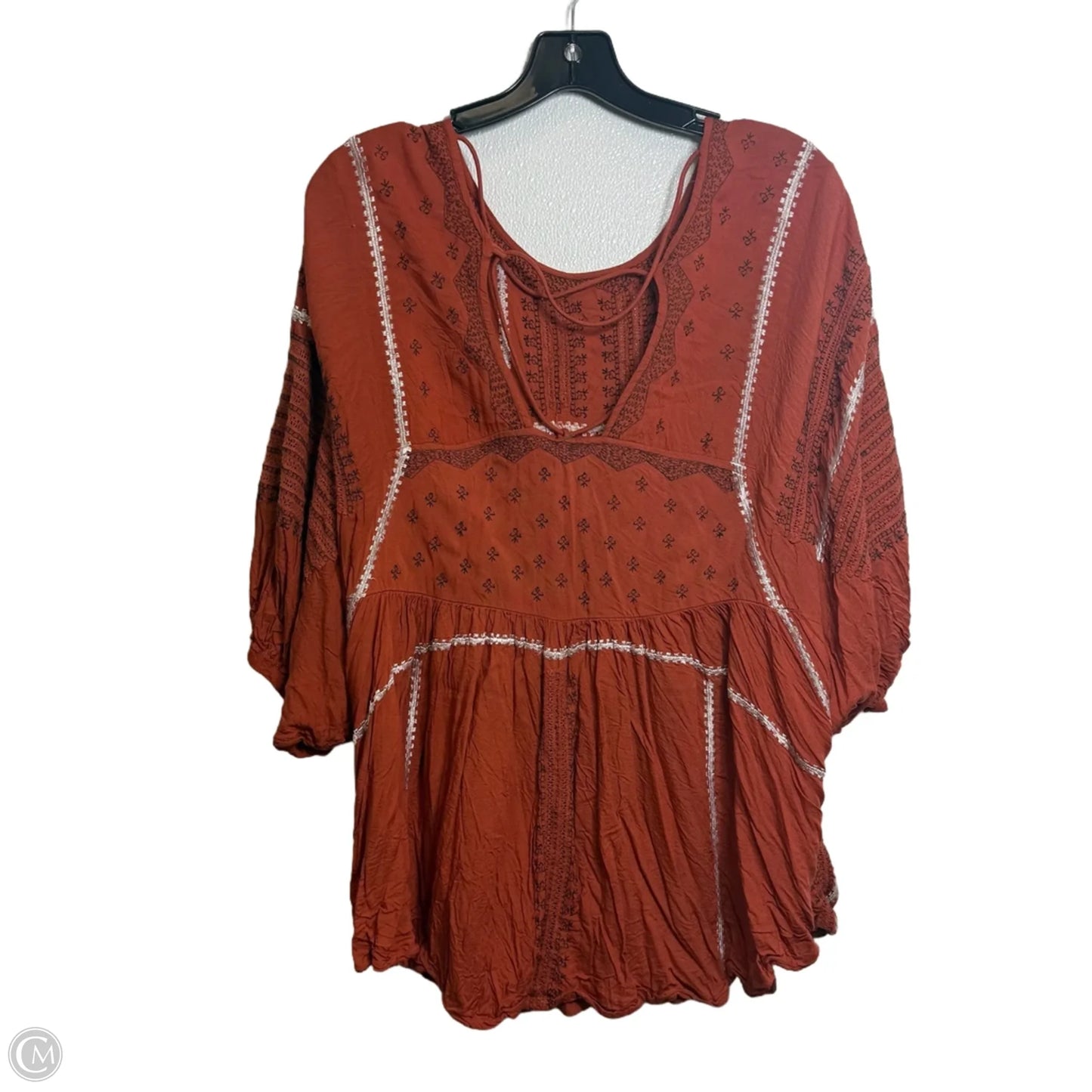 Top Short Sleeve By Free People In Copper, Size: S