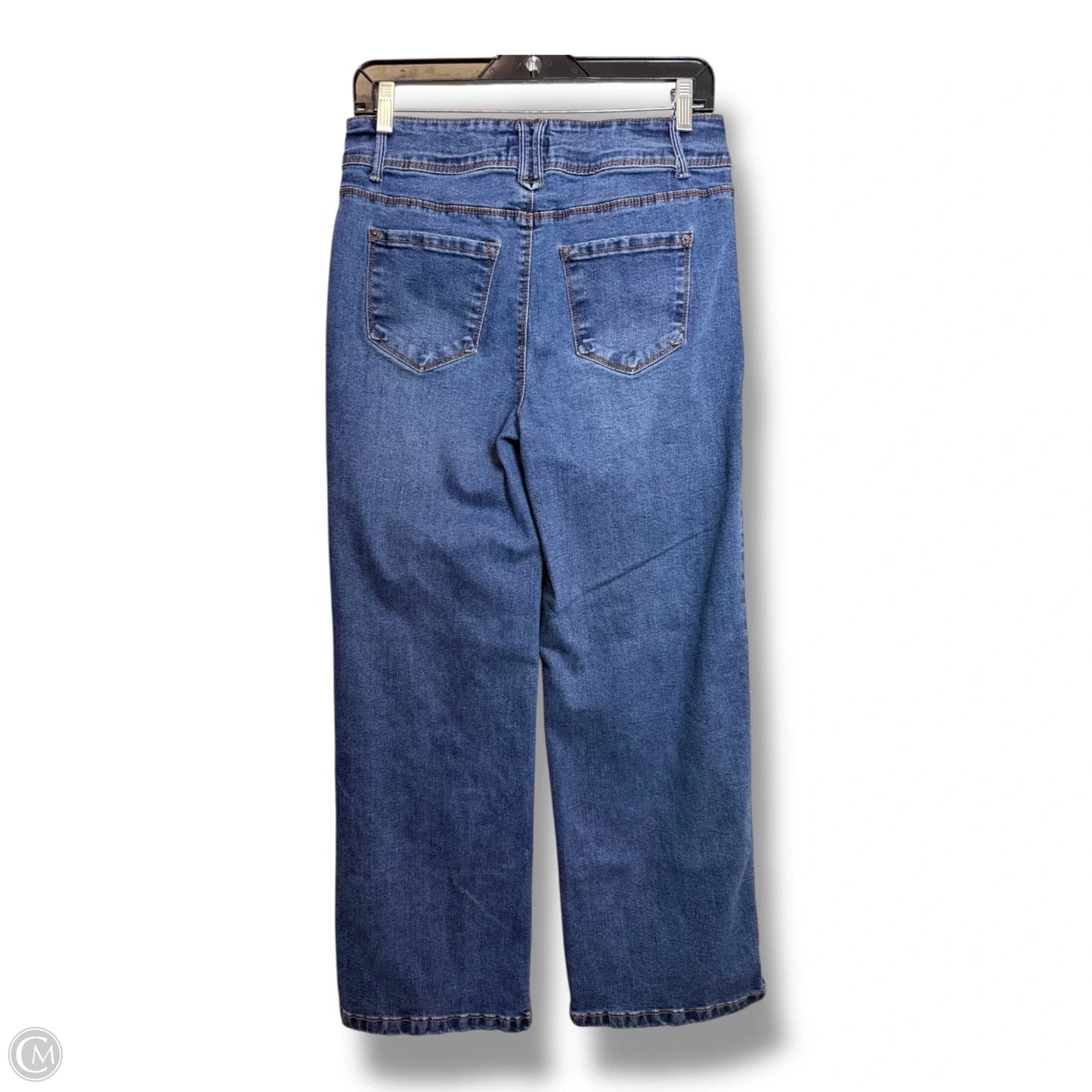 Jeans high rise Wide Leg By Curve Appeal In Blue Denim, Size: 8