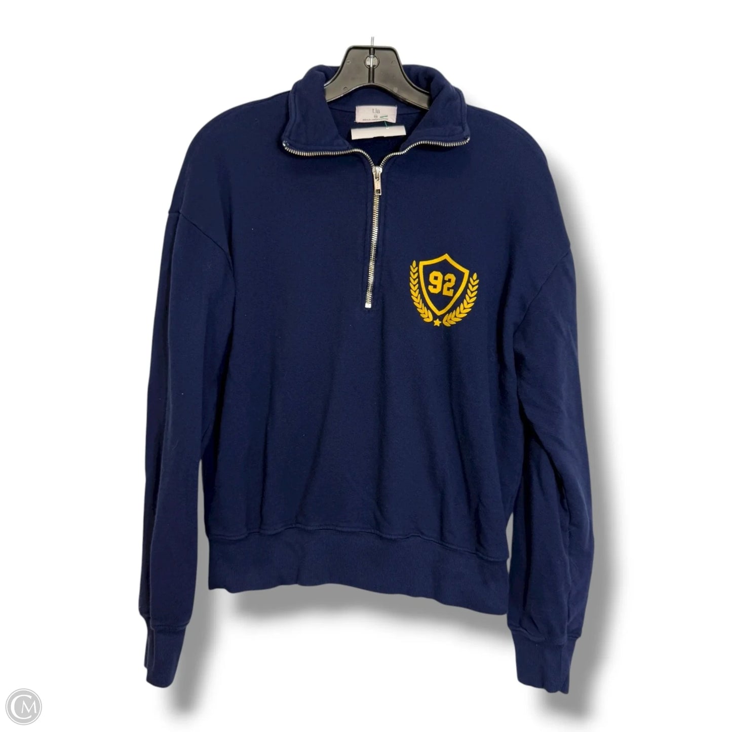 Athletic Top Long Sleeve Collar By T.la In Navy, Size: Xxs