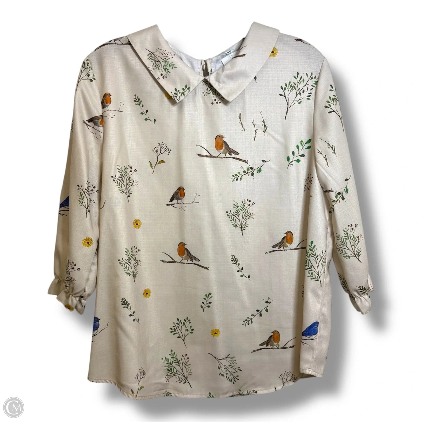 Top Short Sleeve By Cmf In Beige, Size: M