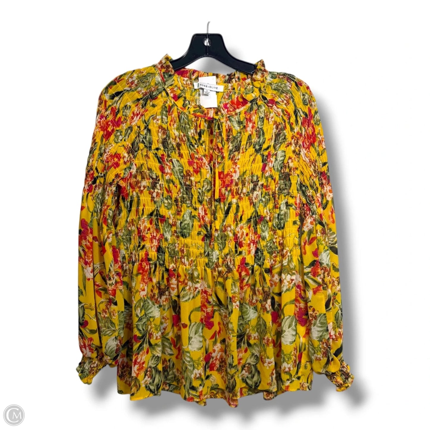 Top Long Sleeve By Rose And Olive In Yellow, Size: S