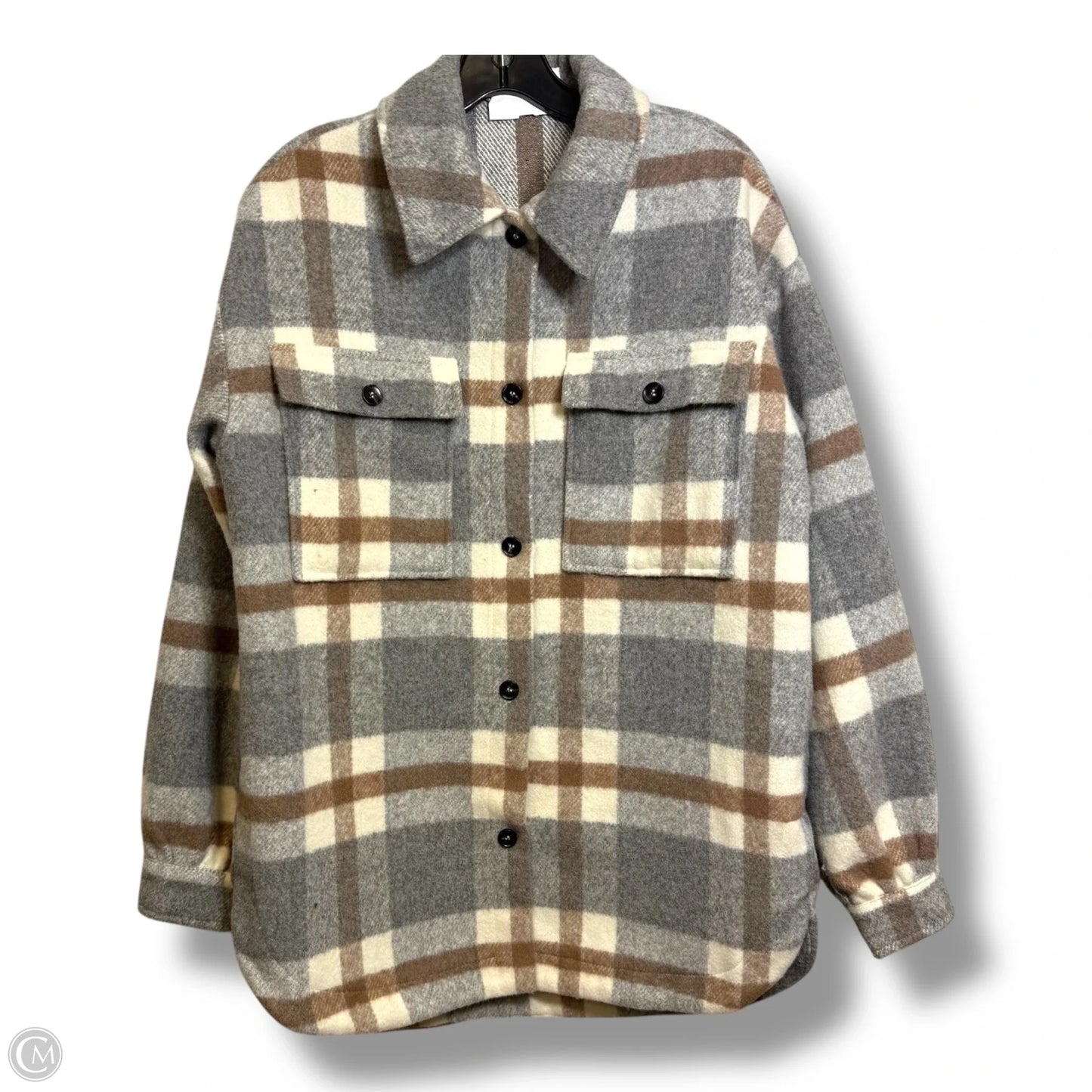 Jacket Shirt By Fore In Plaid Pattern, Size: M