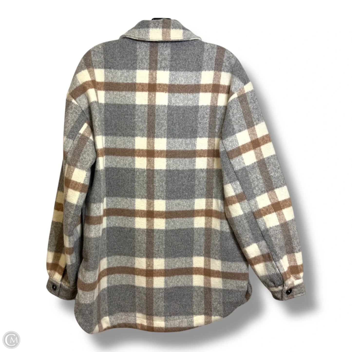 Jacket Shirt By Fore In Plaid Pattern, Size: M