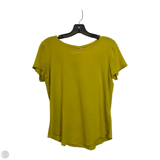 Athletic Top Short Sleeve By Lululemon In Chartreuse, Size: S