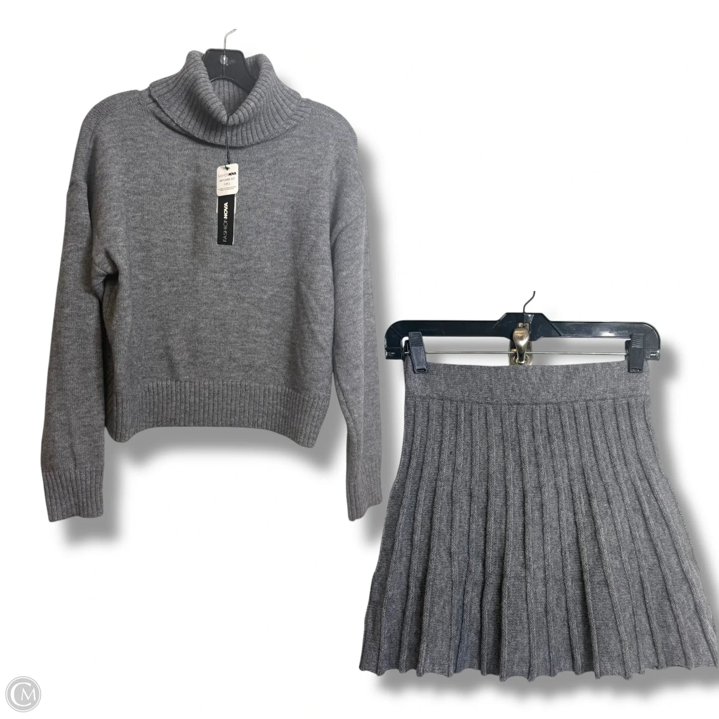 Skirt Set 2pc By Fashion Nova In Grey, Size: S