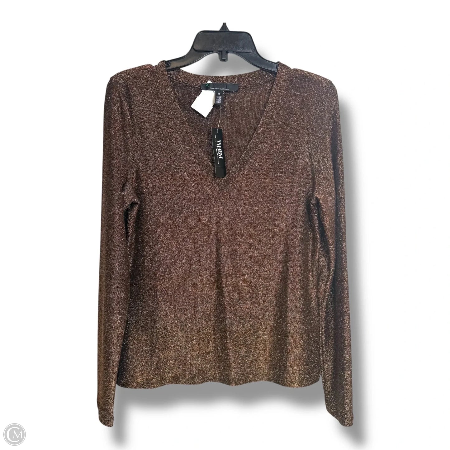 Top Long Sleeve By White House Black Market In Bronze, Size: M