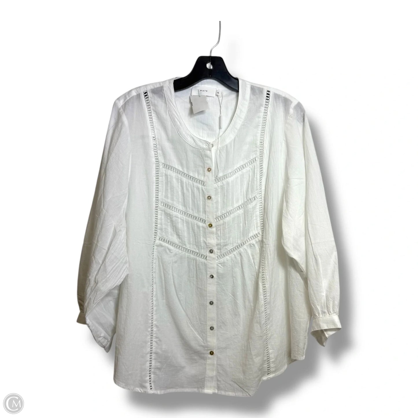 Top Long Sleeve By Clothes Mentor In White, Size: Xl