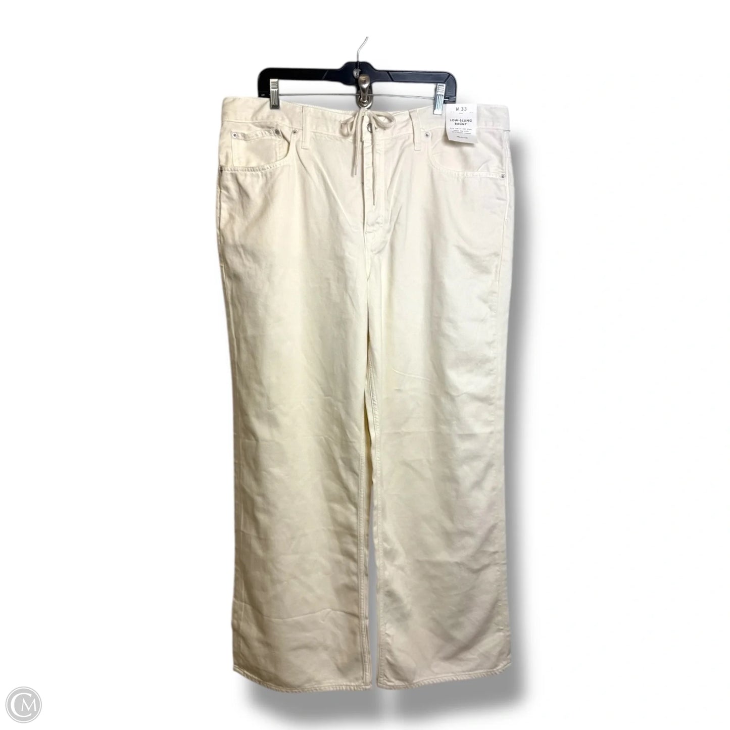 Pants low slung baggy Wide Leg By Madewell In Ivory, Size: 16