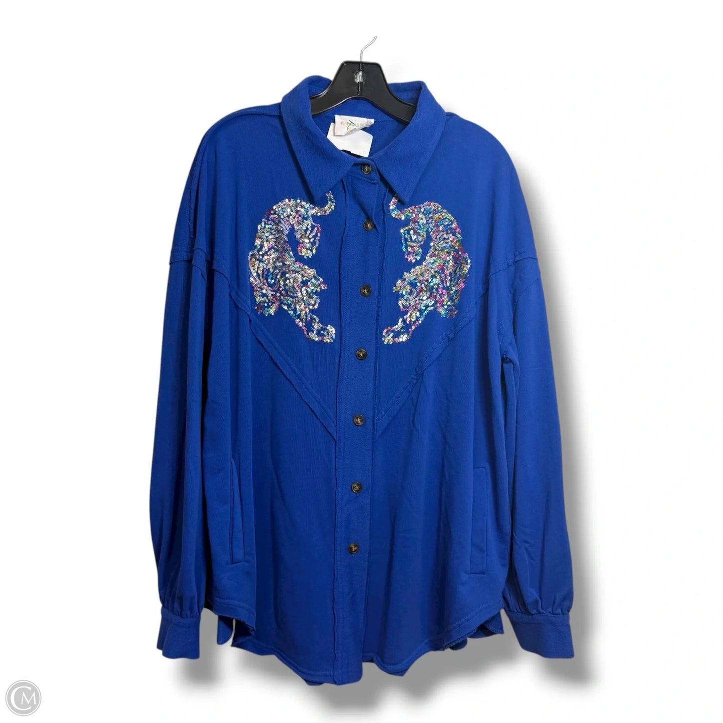 Jacket Shirt By Fantastic Fawn In Blue, Size: M