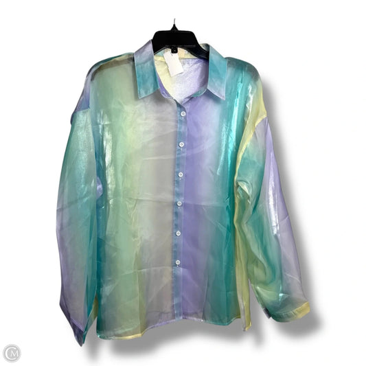 Blouse Long Sleeve By Clothes Mentor In Multi-colored, Size: Xl