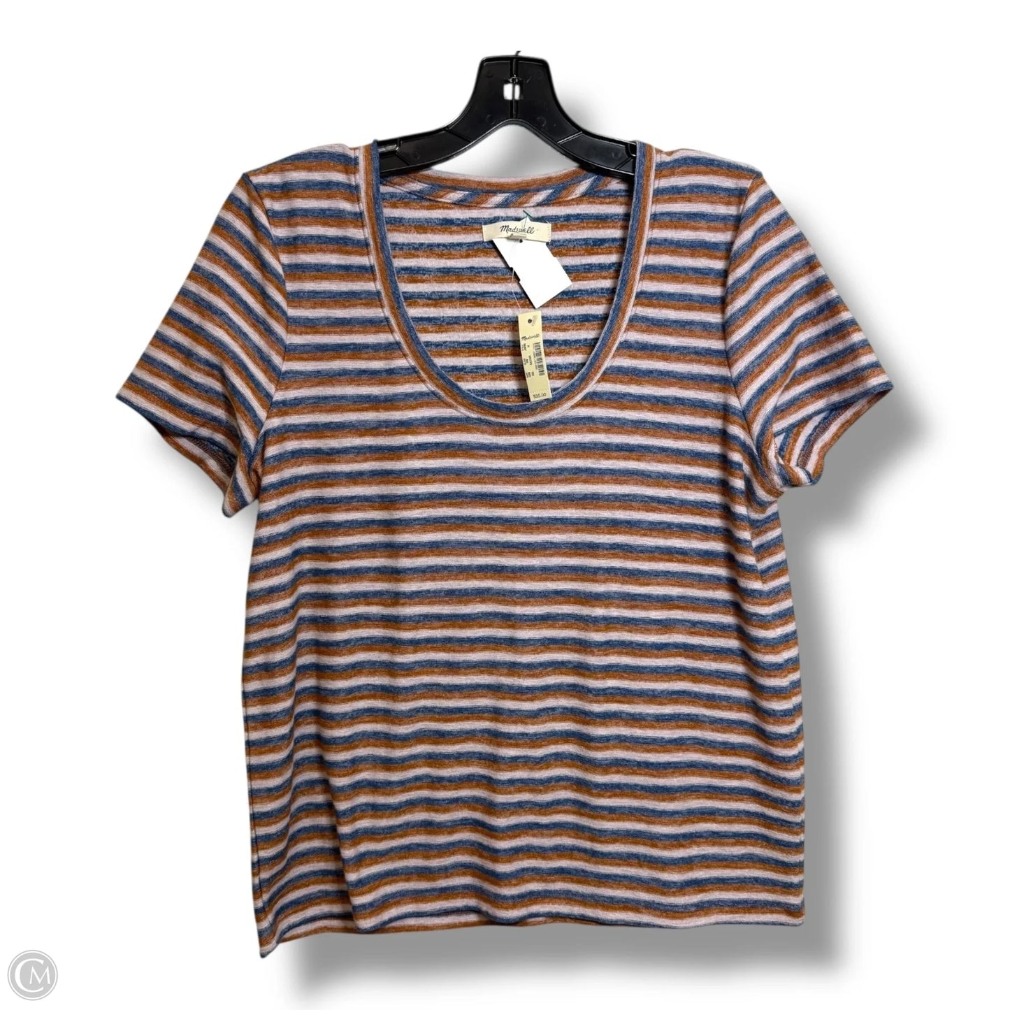 Top Short Sleeve Basic By Madewell In Striped Pattern, Size: M