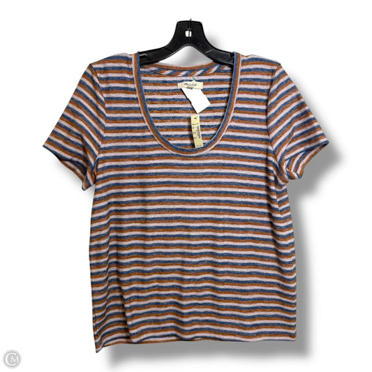 Top Short Sleeve Basic By Madewell In Striped Pattern, Size: M