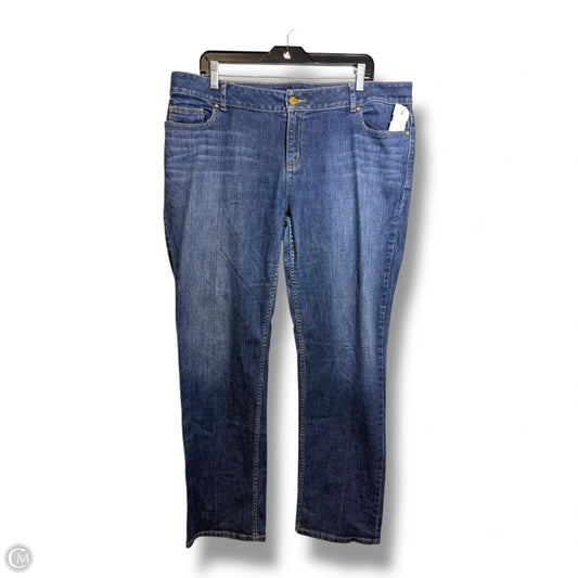 Jeans Straight By Simply Vera In Blue Denim, Size: 16