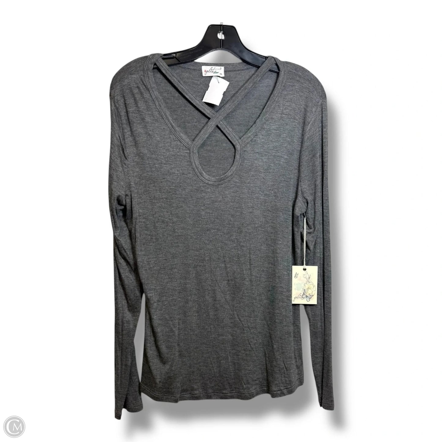 Top Long Sleeve By Cmf In Grey, Size: Xl