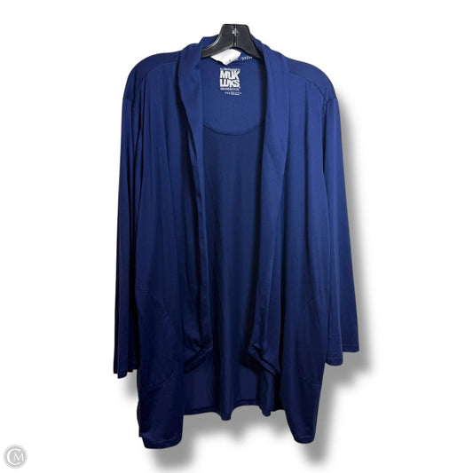 Cardigan By Muk Luks In Navy, Size: 1x
