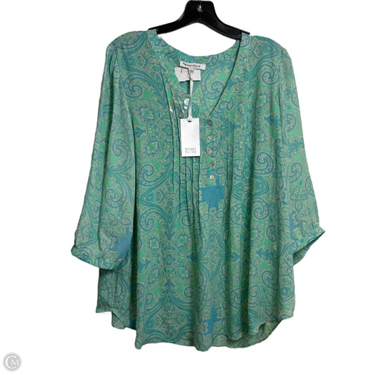 Top 3/4 Sleeve By Rose And Olive In Green, Size: 1x