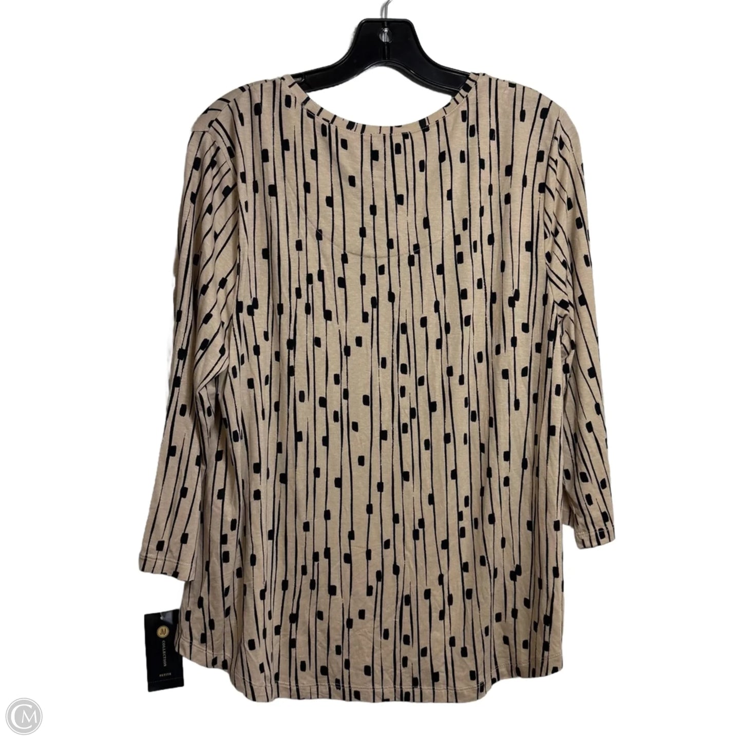 Top 3/4 Sleeve By Jm Collections In Tan, Size: Lp