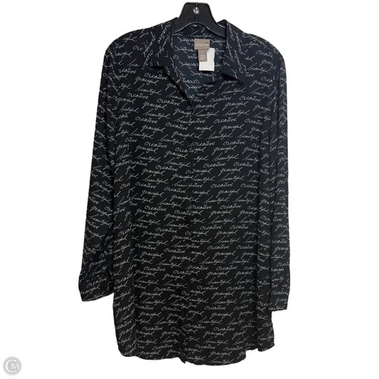 Tunic Long Sleeve By Chicos In Black, Size: M