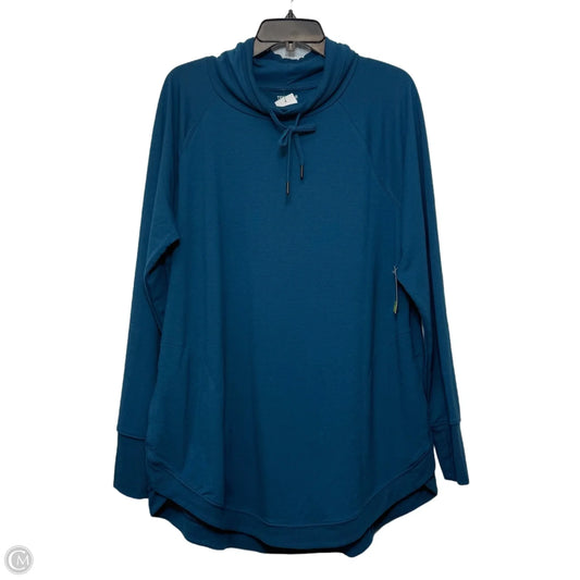 Athletic Top Long Sleeve Collar By Tek Gear In Teal, Size: Xl