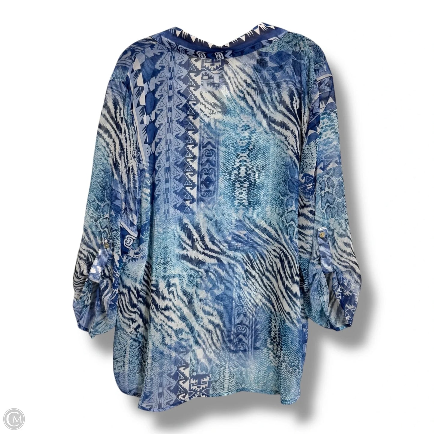 Top Long Sleeve By Chicos In Blue, Size: Xl