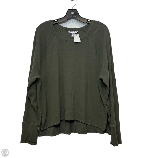 Athletic Top Long Sleeve Crewneck By Athleta In Green, Size: Xl