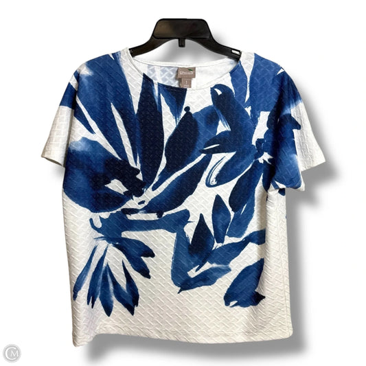 Top Short Sleeve By Chicos In Blue, Size: M