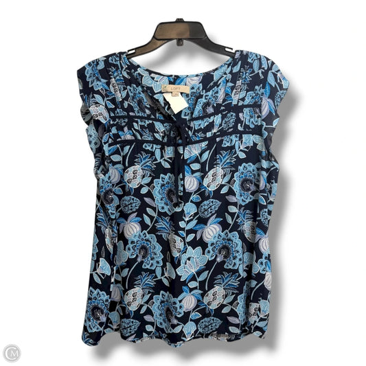 Top Sleeveless By Loft In Blue, Size: L